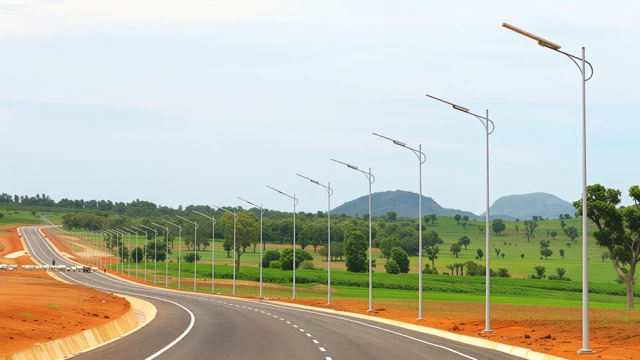 40W All-in-One Solar Street Light Project for Rural Roads in