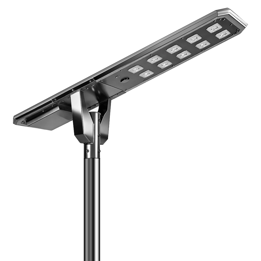 45 degree view of smart solar street lighting system