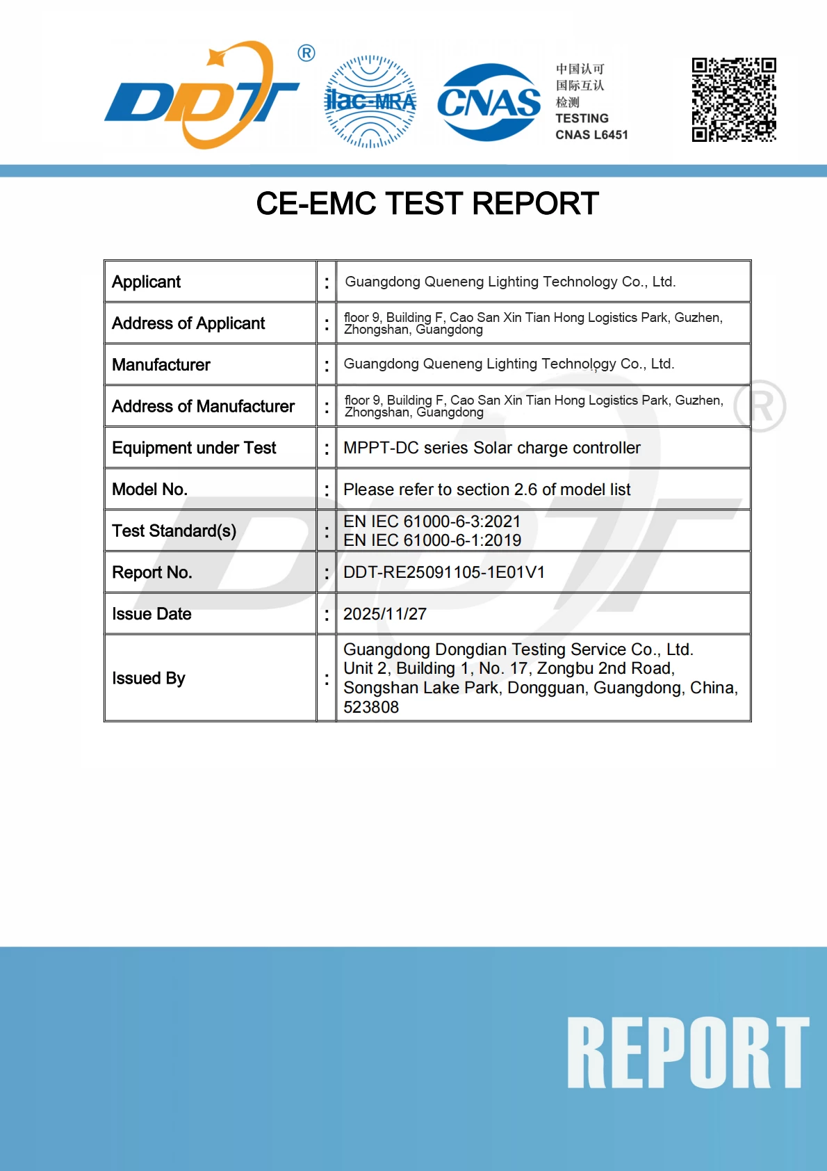 DDT-RE25091105-1E01V1 MPPT-DC EN 61000-6-1&3 CE EMC Report