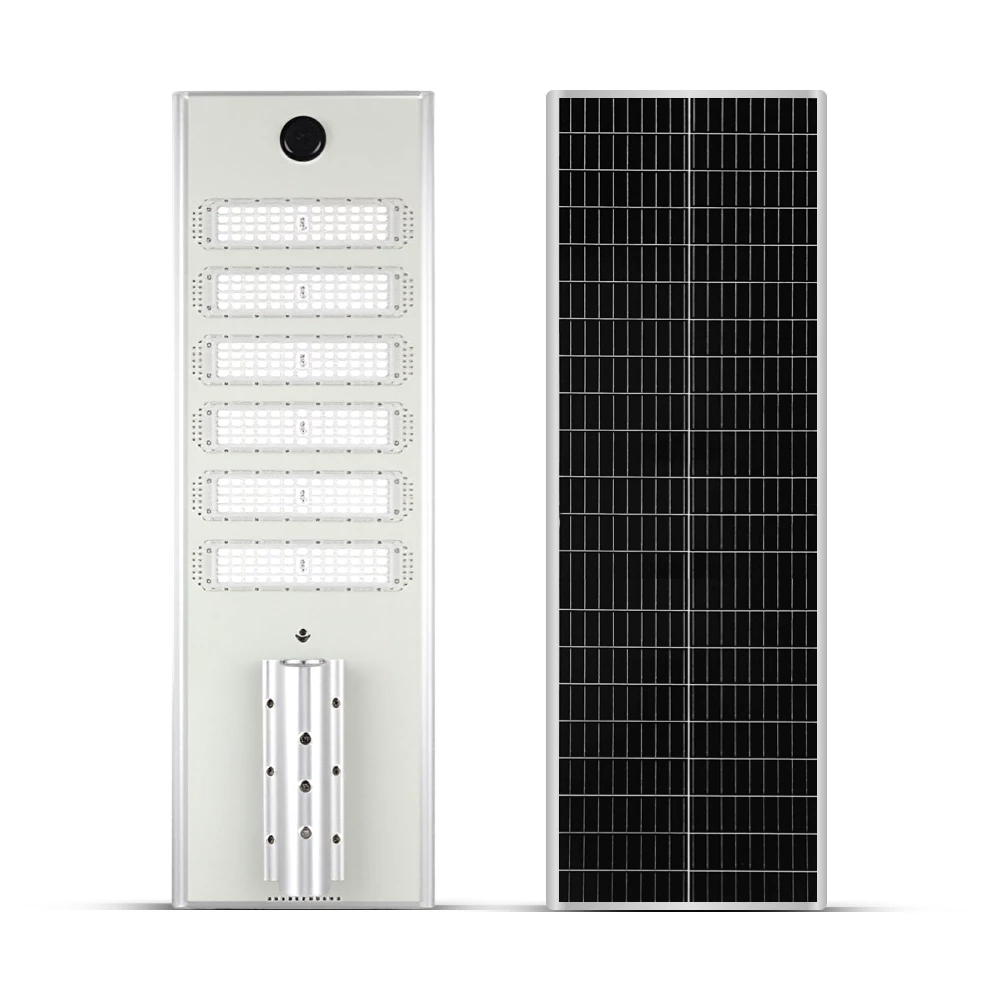 8m 95W lithium battery solar powered street light QN-JZ195 for infrastructure projects