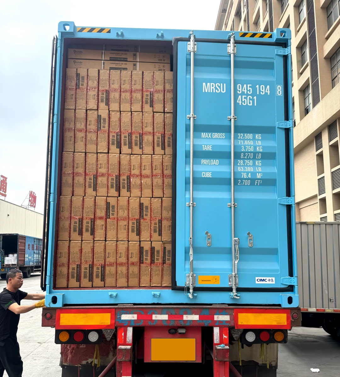 Air freight shipment of solar street light components for urgent delivery