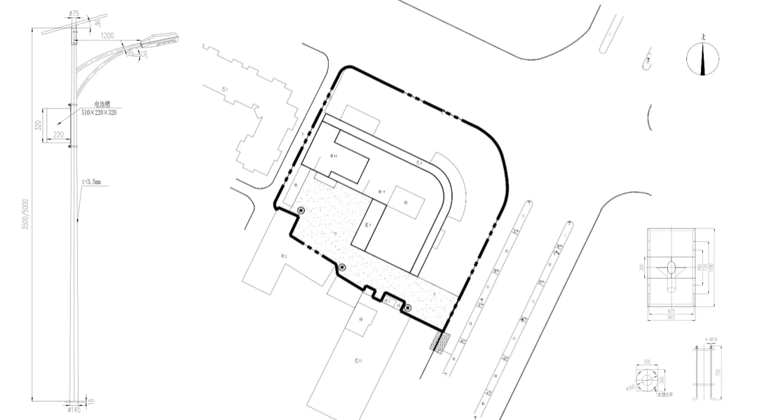 CAD design for solar lighting system