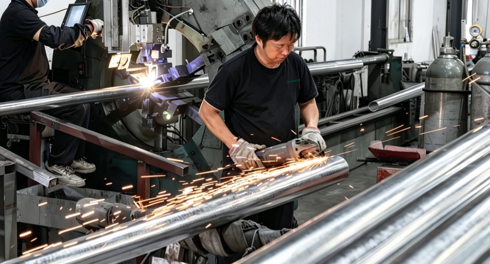 Galvanized street light pole production