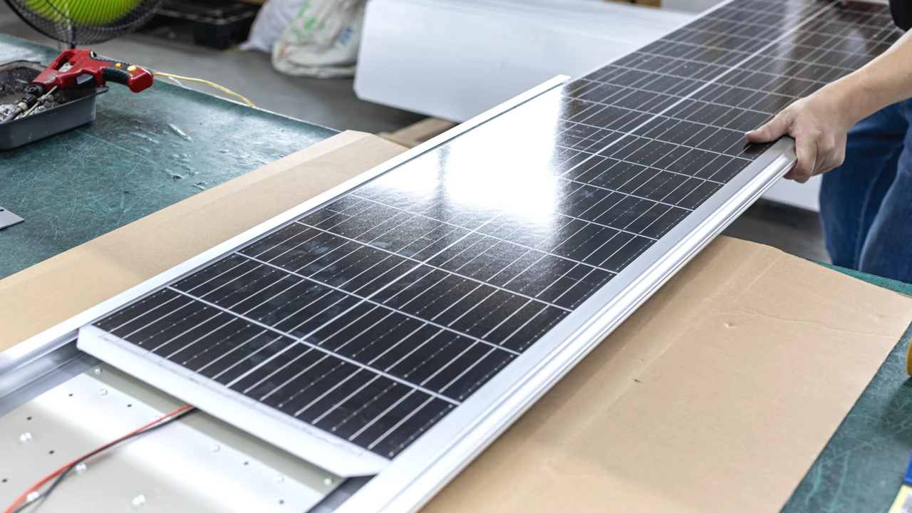 Integrated solar street light assembly workshop