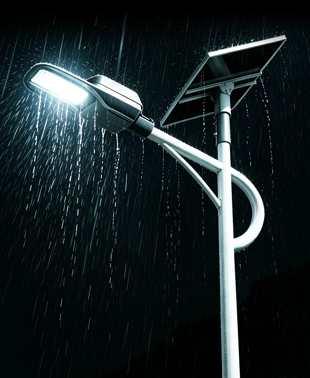 Split solar street light system with separate solar panel and lithium battery for highway lighting projects