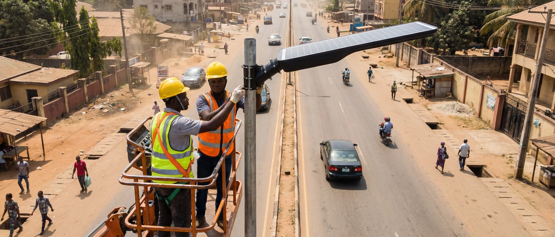 municipal solar street light installation project structure in Nigeria