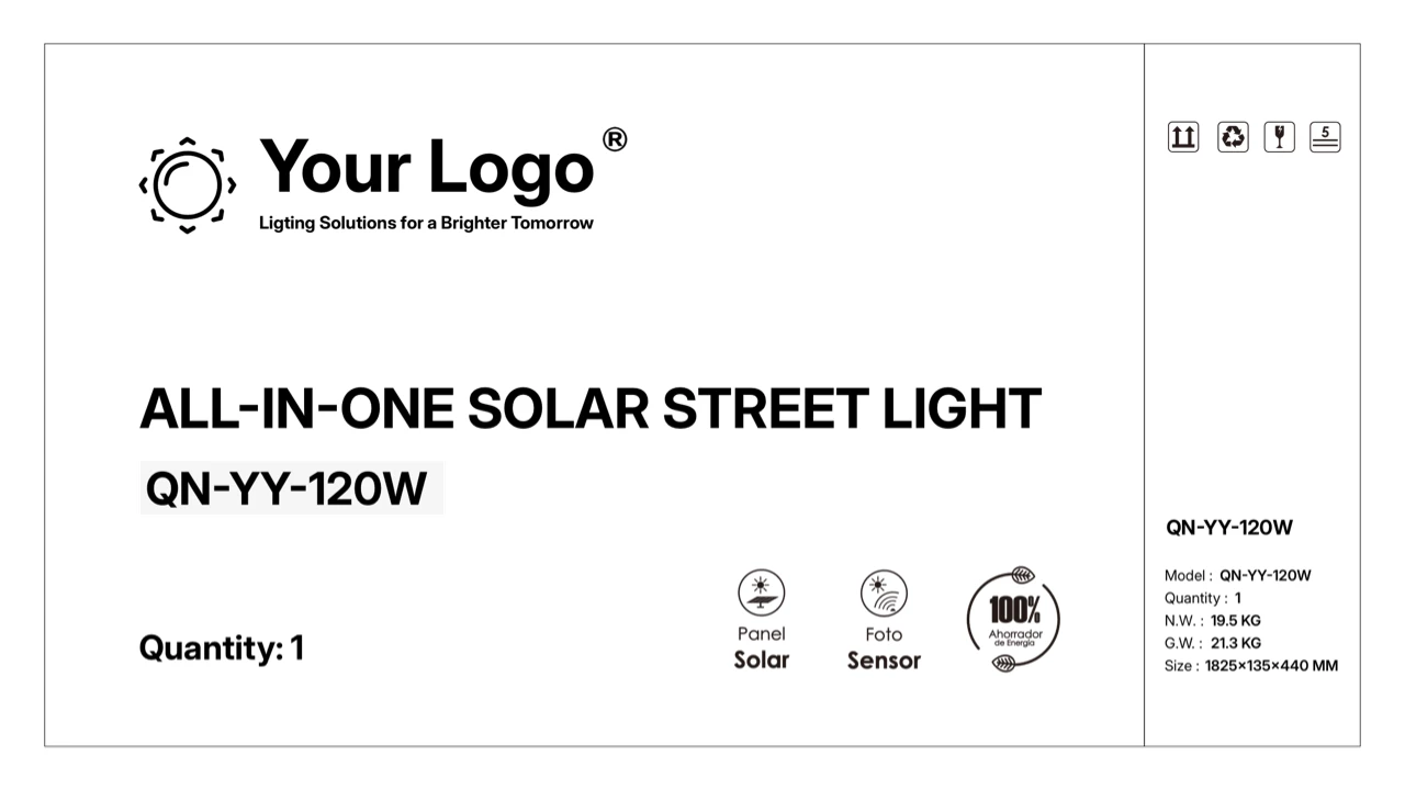 Private label solar street lights manufactured by Queneng