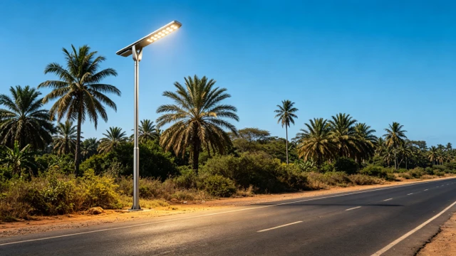 Rural solar street light installation