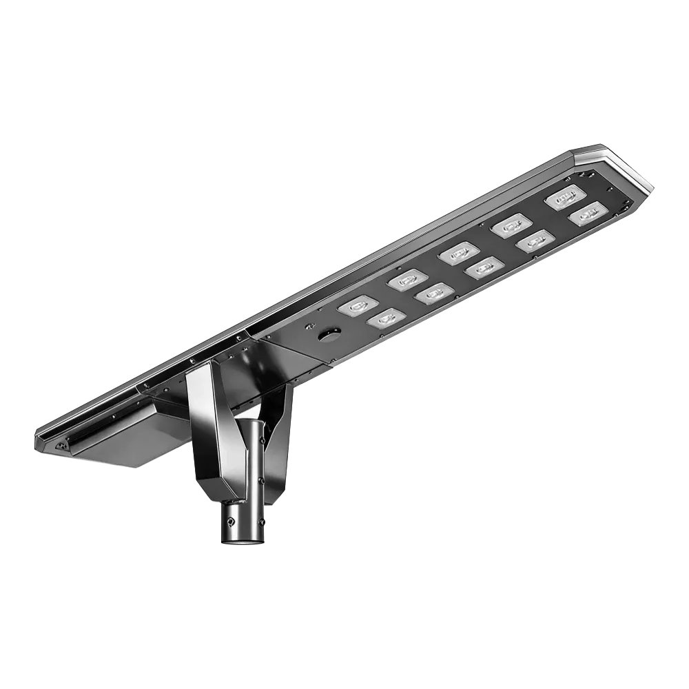 Side angle view of outdoor all in one solar street light Side angle view of outdoor all in one solar street light