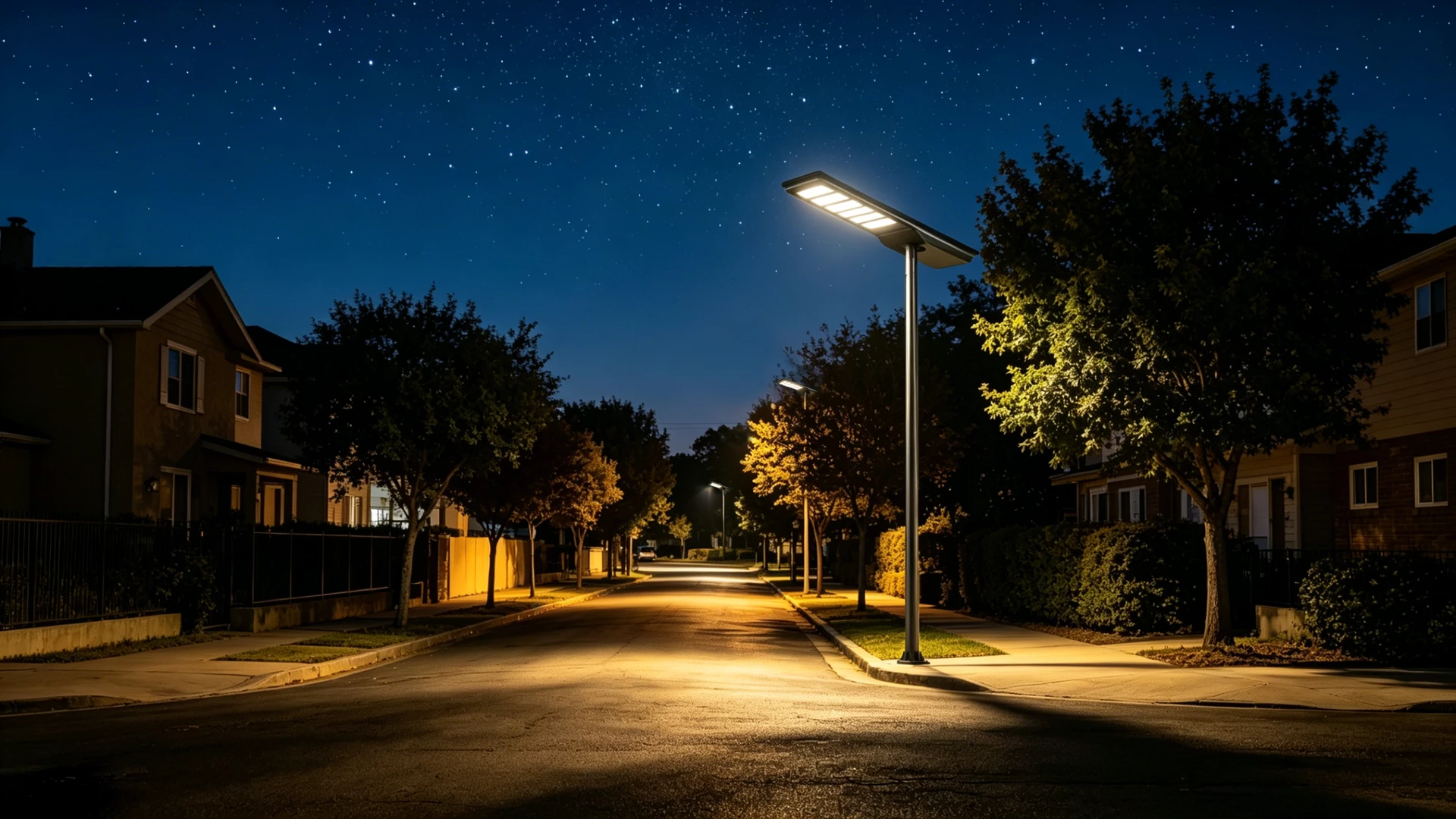 single side solar road light installation layout