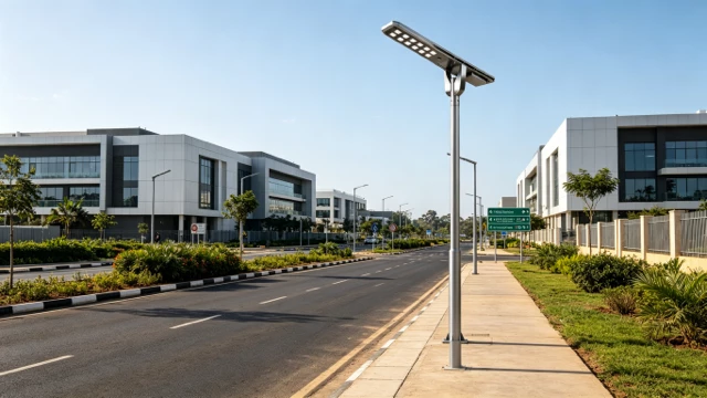Solar street light for industrial park