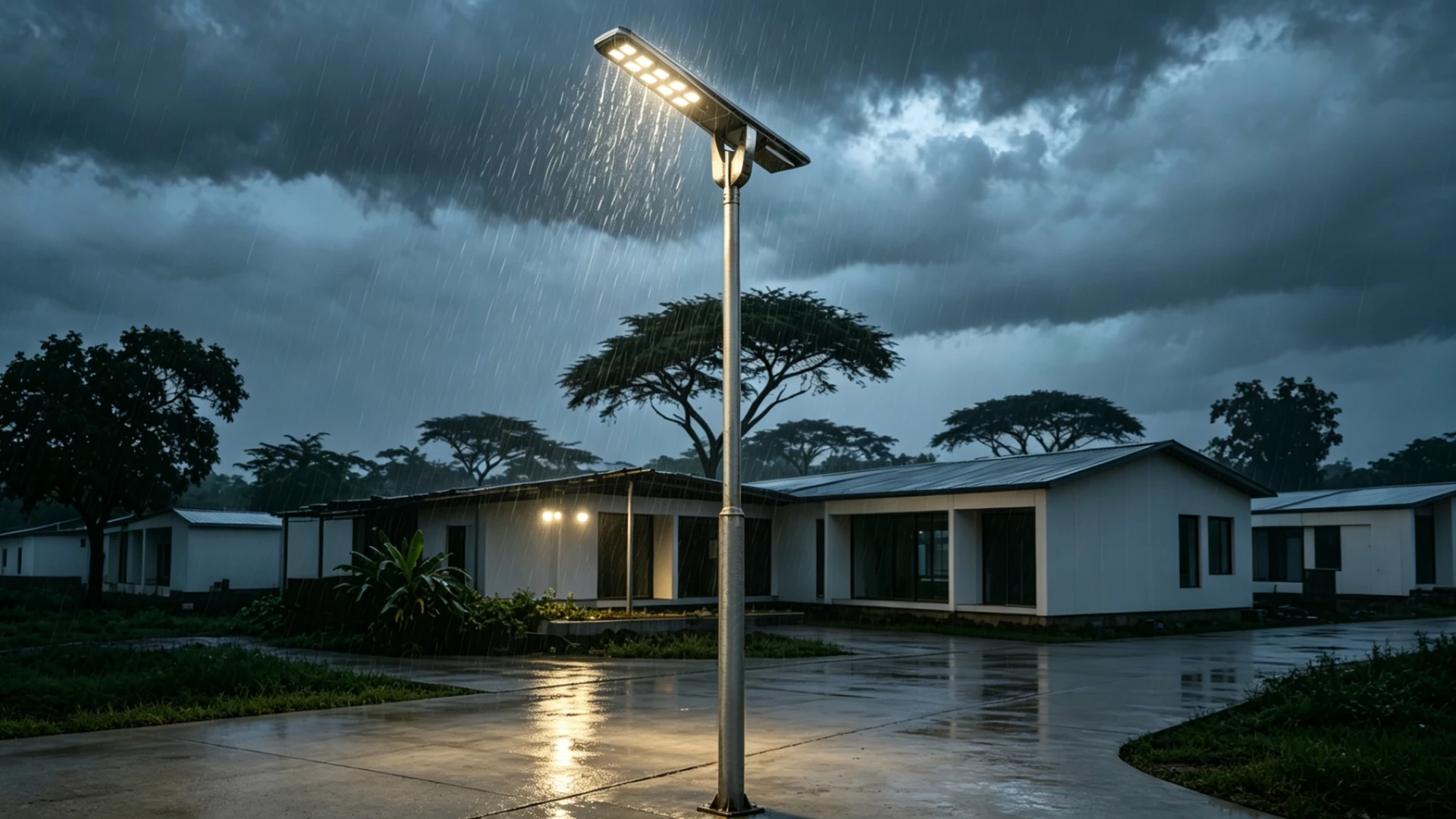 Solar street light installation for municipal roadway infrastructure project
