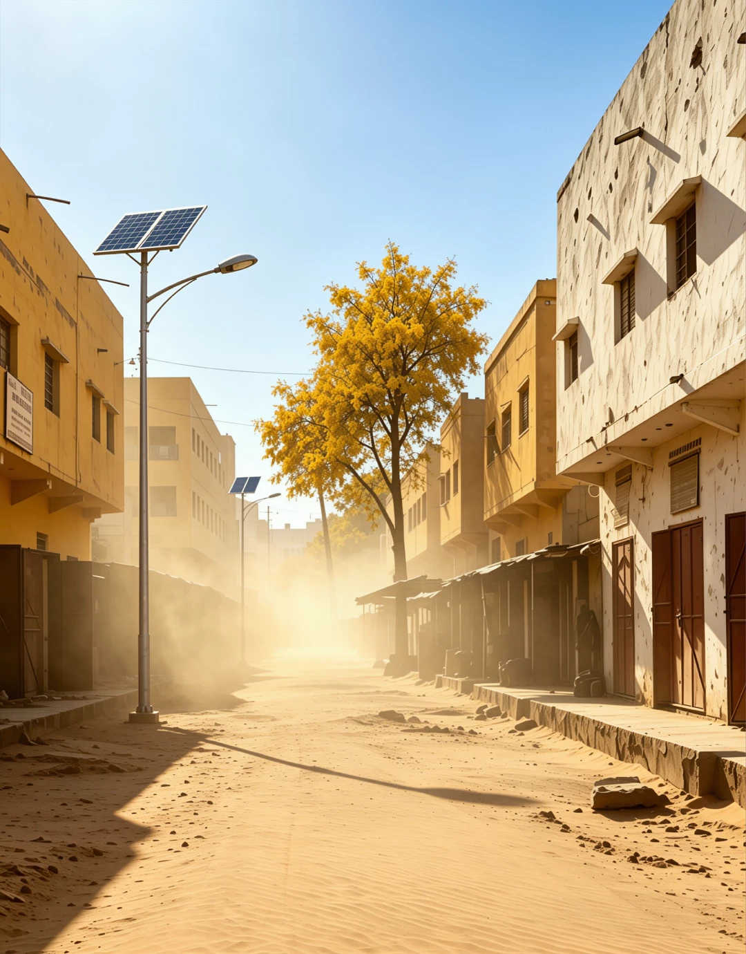 Solar Street Lighting System in Dusty Road Conditions