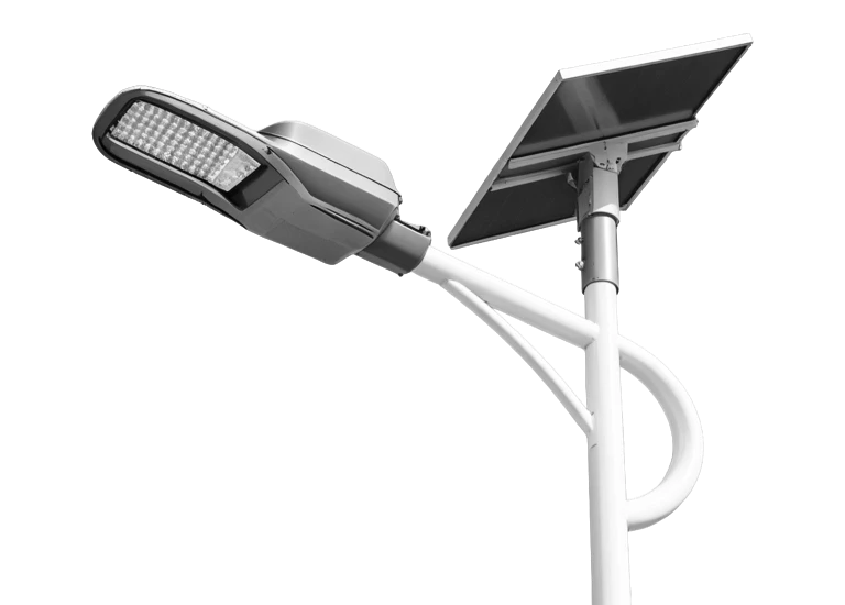 Split solar street light system with separate solar panel and lithium battery for highway lighting projects